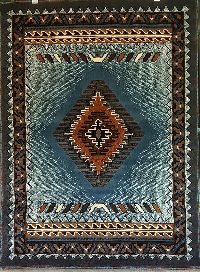 YHSF South West Native American Area Tribal Rug - Mocha, 3' x 4'7" | Easy-Clean, Soft & Durable Tribal Rug for Living Room, Bedroom, Kitchen & More - Stain-Proof Runner for Home Decor