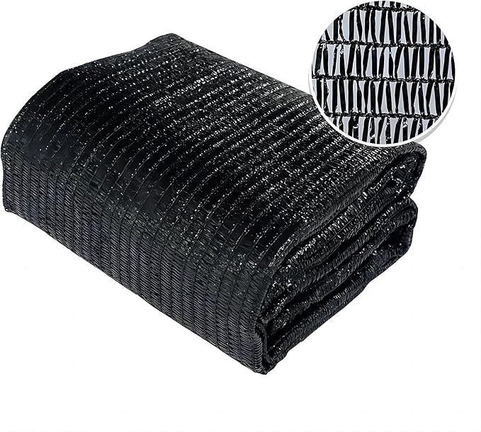 Agfabric 10 X 10ft 30% Sun Shade Sun Shade Fabric Sunblock Shade Cloth Cover with Clips for Plants, Black