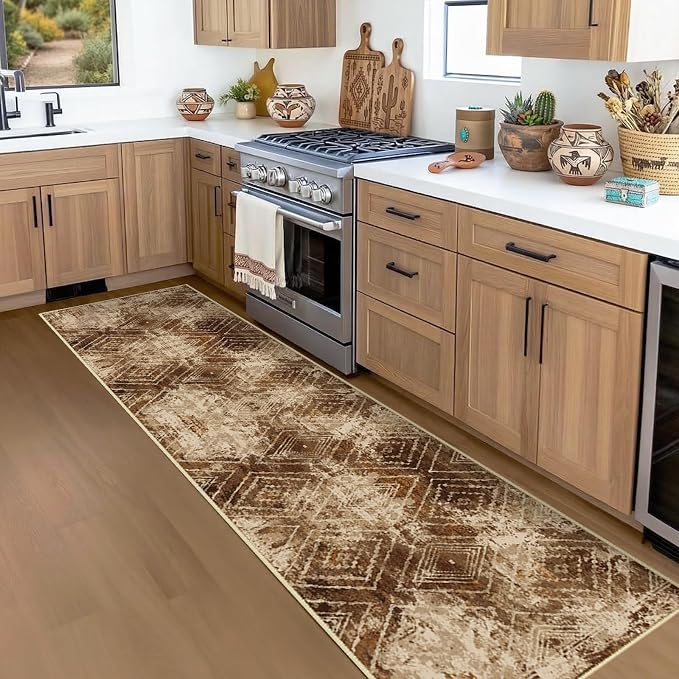 2'x8' Washable Area Rug for Living Room Runner Cow Print | Soft Western No Slip Low Pile Print Foldable Indoor Small Rug for Kitchen entrance entryway hallway