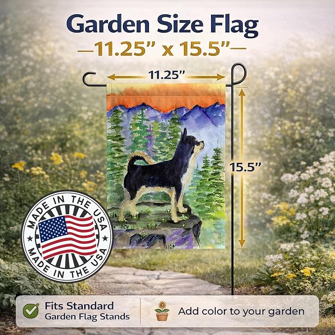 Caroline's Treasures SS8230GF Chihuahua Garden Flag Mailbox Flag Decorative Yard Flag Banner Outside Patio Artwork Yard Flower Beds, Garden Size, Multicolor