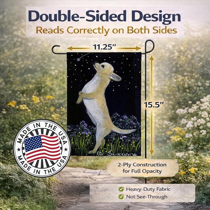 Caroline's Treasures SS8152GF Chihuahua Garden Flag Mailbox Flag Decorative Yard Flag Banner Outside Patio Artwork Yard Flower Beds, Garden Size, Multicolor
