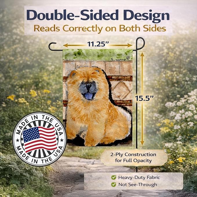 Caroline's Treasures SS8875GF Chow Chow Garden Flag Mailbox Flag Decorative Yard Flag Banner Outside Patio Artwork Yard Flower Beds, Garden Size, Multicolor