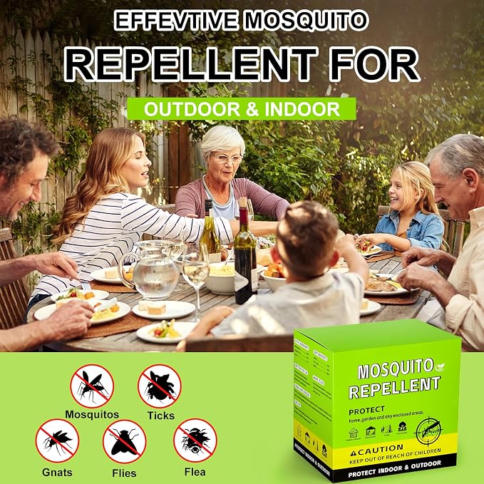 Mosquito Repellent Outdoor Patio, Mosquito Control Indoor, Mosquito Deterrent for Yard/Camping/Home/Travel 12-Pack
