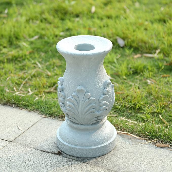 VCUTEKA Gazing Ball Stand, 8-10" Gazing Globe Roman Garden Pedestal Outdoor | 12" H Gazing Ball Stand for Garden, Outdoor Display Stand Décor Accessories Resin Roman pedestal for 10" Garden Gazing Globe
