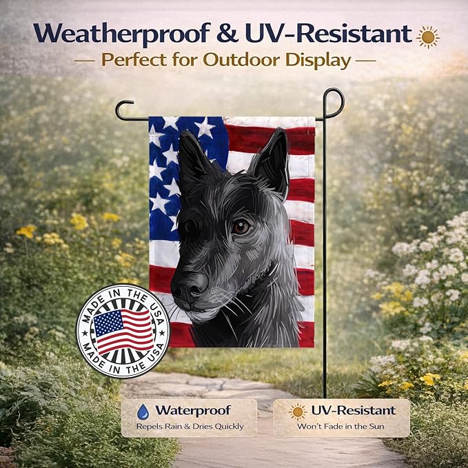 Caroline's Treasures CK6701GF Seskar Seal Dog American Flag Garden Flag Mailbox Flag Decorative Yard Flag Banner Outside Patio Artwork Yard Flower Beds, Garden Size, Multicolor