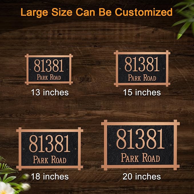 Customizable Address Sign - LAWN MOUNTED Plaque Outdoor House Number Ideal for Home and Garden Décor Style 5