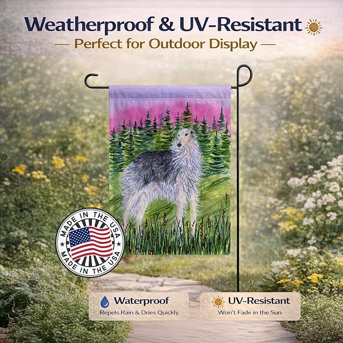 Caroline's Treasures SS8227GF Borzoi Garden Flag Mailbox Flag Decorative Yard Flag Banner Outside Patio Artwork Yard Flower Beds, Garden Size, Multicolor
