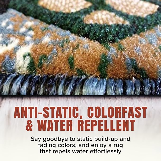 YHSF South West Native American Area Rug C318 - Easy Clean, Thick, Soft, Durable Native Tribal American Indian Inspired Rug for Bedroom/Living Room and More - Blue-Green, 3 Feet x 4 Feet 7 Inches