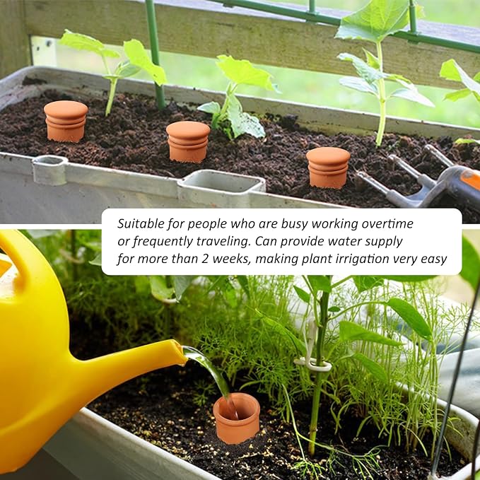 Ollas 8pcs 3.1 * 6inch Watring Can Pot Terracotta Self Watering Planter Insert Vacation Plant Care Olla Watering Terra Cotta Clay Irrigation Globes