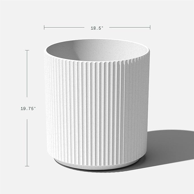 Veradek Demi 20 in. Round White Plastic Planter DMV20W