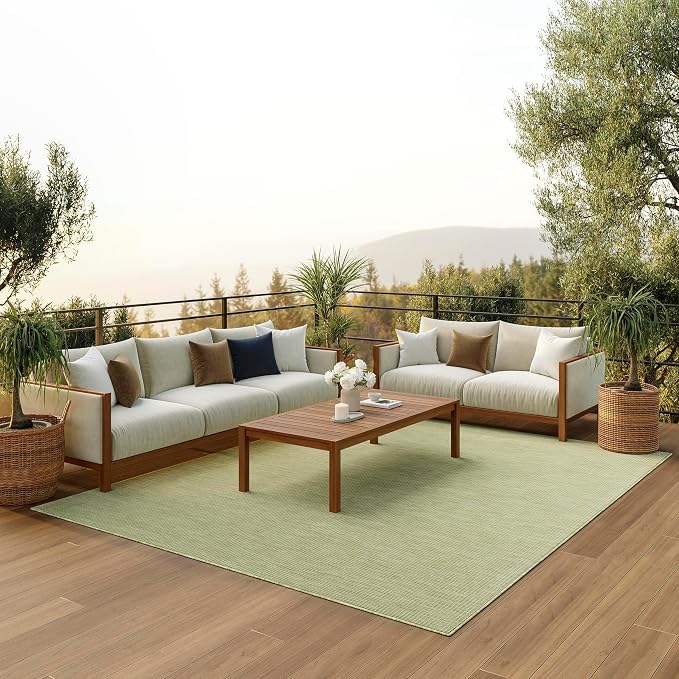 Nourison Home Positano Green 8' x 10' Area Rug - Easy Clean, Non Shedding, Bed Room, Living Room, Dining Room, Kitchen (8' x 10')