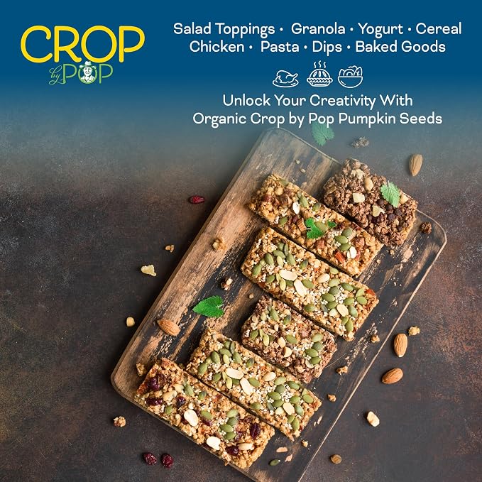 CROP BY POP - Organic Raw Pumpkin Seeds (16 Oz - 1 LB) Packed Fresh in Resealable Bag - USDA Organic, Non GMO - Naturally Grown, Vegan, Kosher