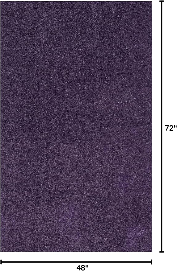 JONATHAN Y Haze Solid Low-Pile Purple Indoor Area Rug 4x6, Coastal,Bohemian,Minimalist,Classic, Easy-Cleaning for Living Room,Bedroom,Kitchen,Pet Friendly,Non-Shedding (SEU100N-4)