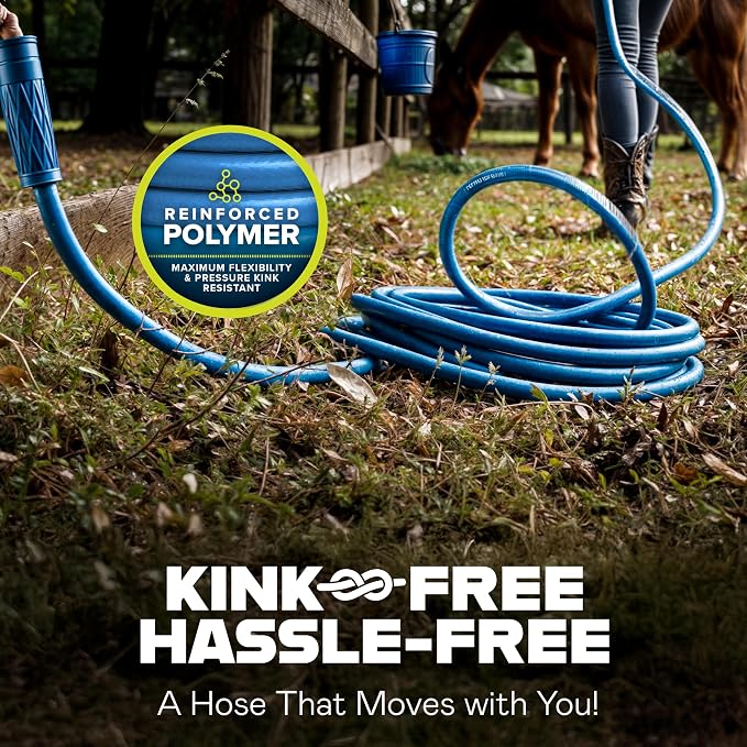 INVICTUS Garden Hose 50Ft x 5/8 in. Sprayer Nozzle Included, 2-Layer Heavy Duty Drinking RV Water Hose 50 Ft, Flexible, Lightweight, NON Expandable, Kink Resistant, Easy Connect Fittings