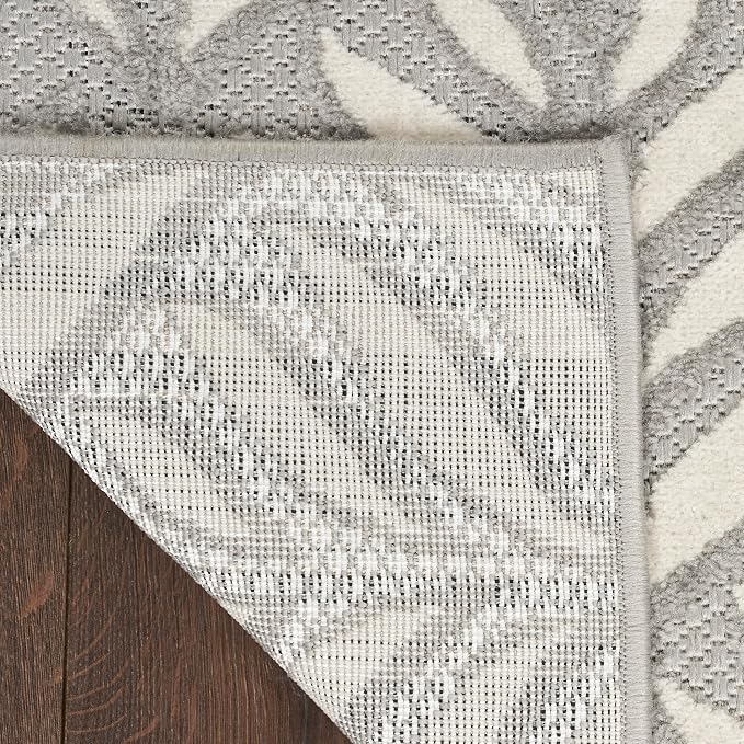 Nourison Home Aloha Grey 9' x 12' Area Rug - Easy Clean, Non Shedding, Bed Room, Living Room, Dining Room, Kitchen (9' x 12')