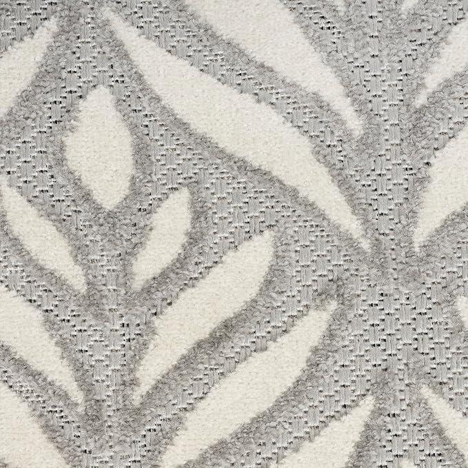 Nourison Home Aloha Grey 7' x 10' Area Rug - Easy Clean, Non Shedding, Bed Room, Living Room, Dining Room, Kitchen (7' x 10')