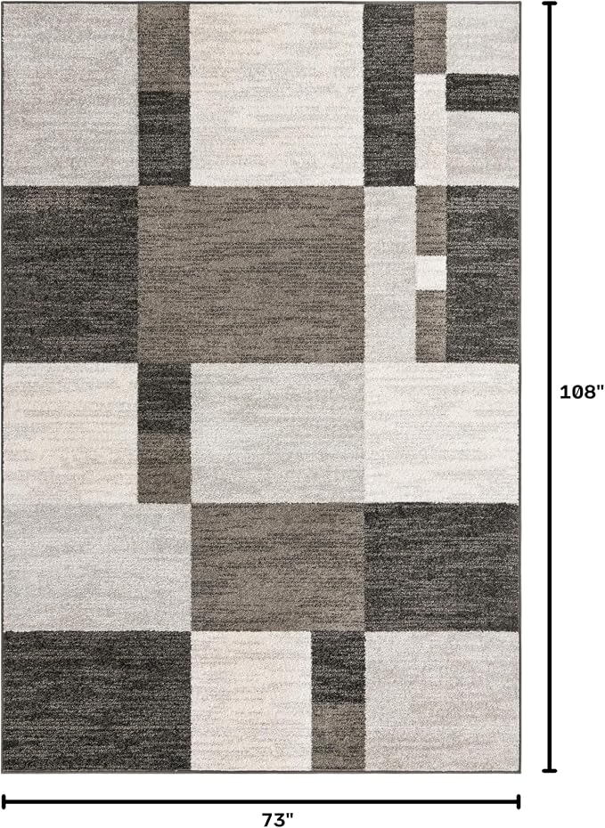 Unique Loom Autumn Collection Area Rug - Providence (6' 1" x 9' Rectangle, Gray/ Ivory)