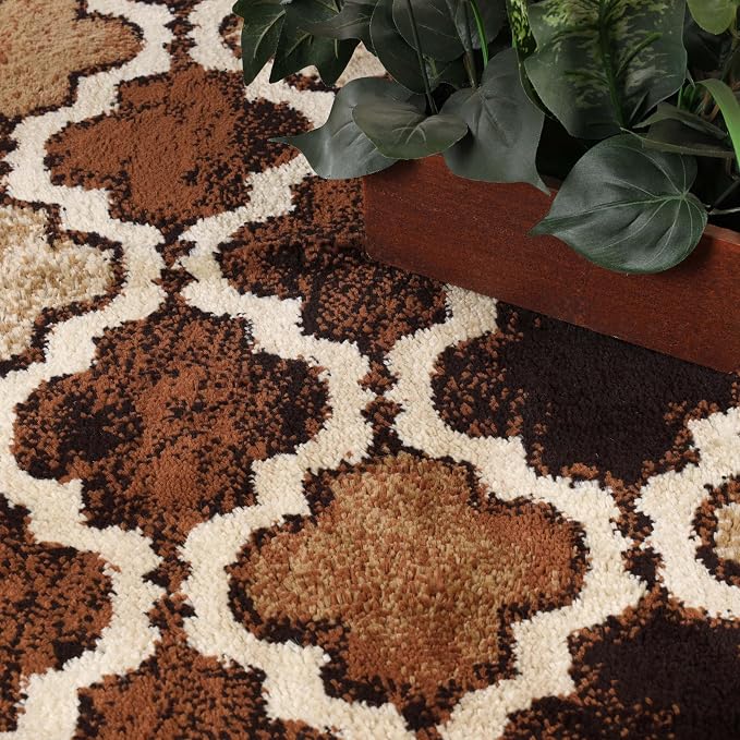 Superior Modern Indoor Area Rug, Non Slip Rug, 8'6"x11'6", Brown | Geometric Design Floor Décor, Easy Care High Traffic Areas Living Dining Room, Bedroom, Office, Entryway, Viking Collection