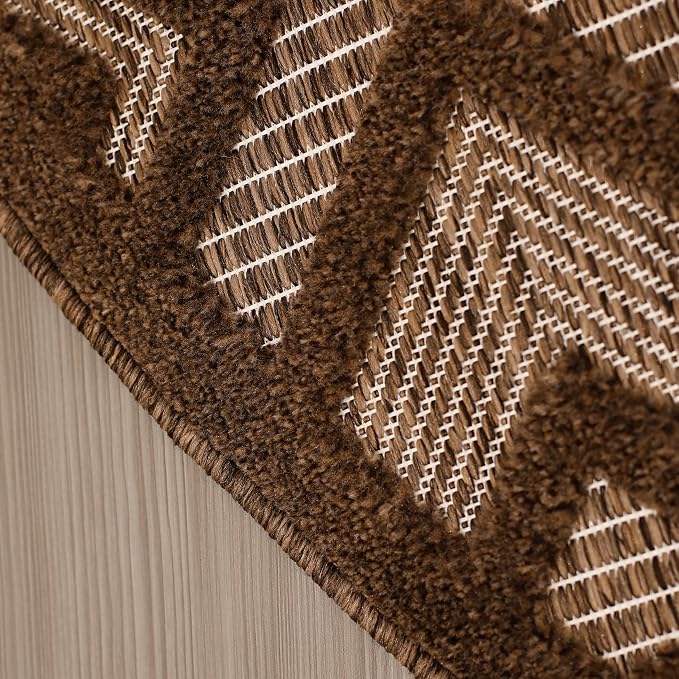 Nourison Home Versatile Brown 8' x Round Area Rug - Easy Clean, Non Shedding, Bed Room, Living Room, Dining Room, Kitchen (8' x Round)