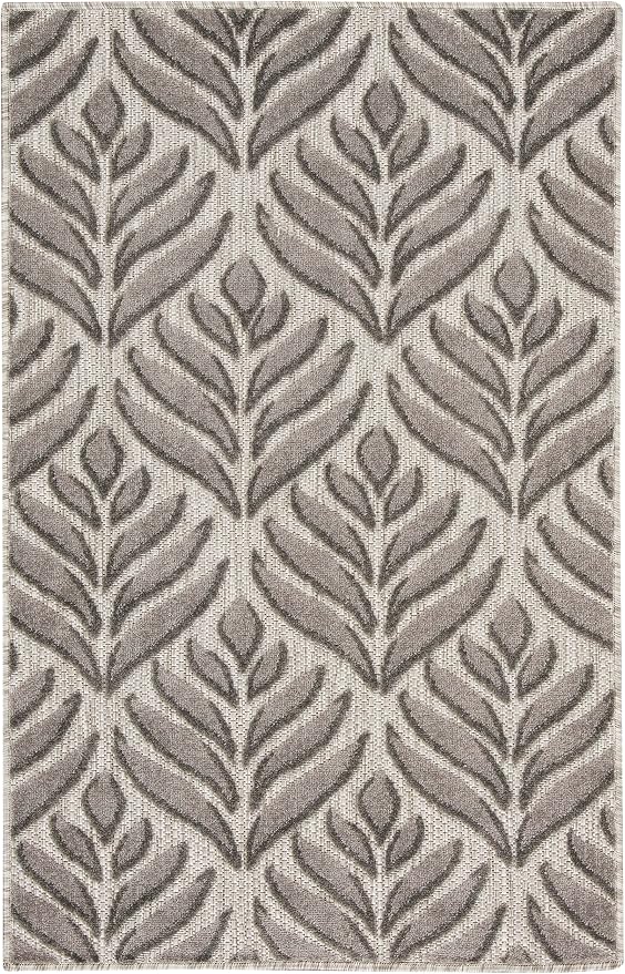 Nourison Home Aloha Charcoal 2'8" x 4' Area Rug - Easy Clean, Non Shedding, Bed Room, Living Room, Dining Room, Kitchen (3' x 4')
