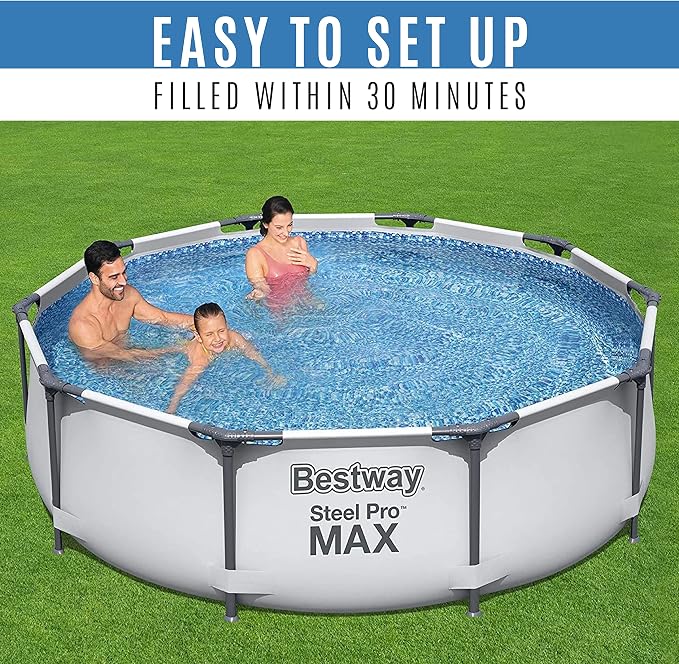 Bestway Swimming Pool Steel Pro MAX 56406 - FrameLink System - Easy to assemble - 305 x 76 cm - Incl. Cleaning Kit