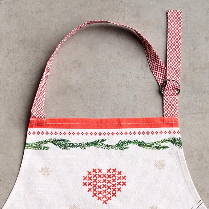 Maison d' Hermine Aprons for women with Pocket 100% Cotton (27.50"x31.50") | Adjustable Neck Strap & long ties Apron Men Chef Wedding Cooking Gardening Server Maid