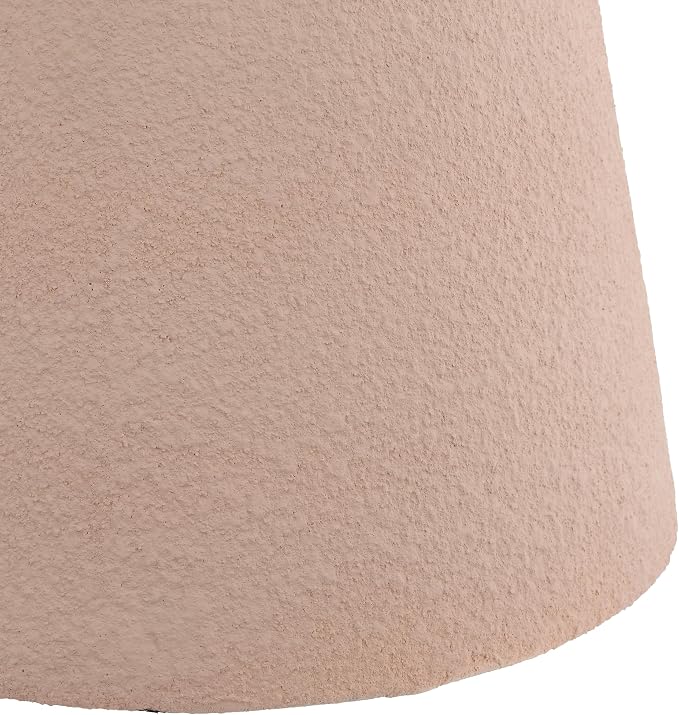 JONATHAN Y Hollie Polyresin Outdoor Side Table and Stool, 18" All-Weather Textured Round Pedestal Accent Table for Patio, Garden, Modern Minimalist, Pink Frosted TBL1108B