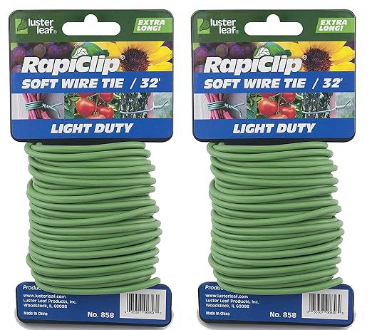 Luster Leaf 858 Rapiclip Soft Wire Tie Light Duty, 32', Green (2 Pack)
