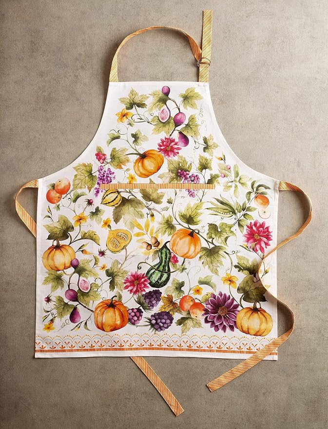 Maison d' Hermine Aprons for women with Pocket 100% Cotton (27.50"x31.50") | Adjustable Neck Strap & long ties Apron Men Chef Wedding Cooking Gardening Server Maid