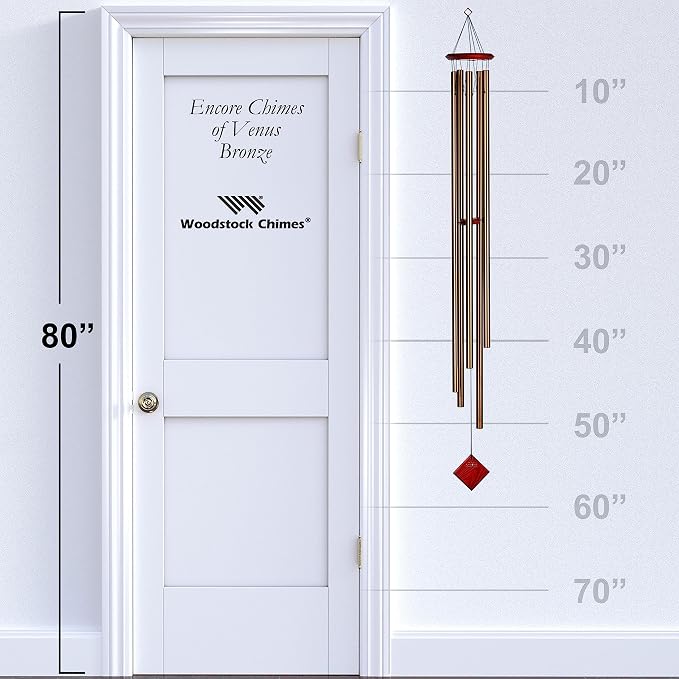 Woodstock Wind Chimes of Venus Wind Chimes for Outside, 58" Bronze Large Deep Tone Wind Chime Décor for Outdoor Garden, Patio, Porch, Encore Collection