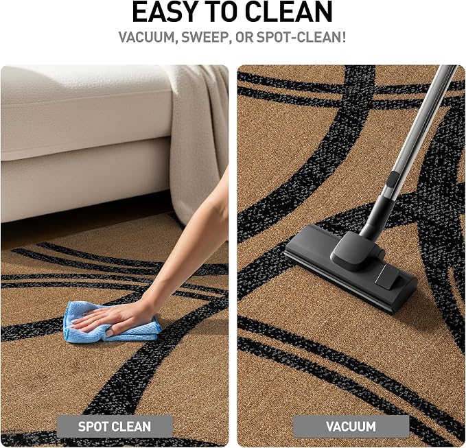 Rugshop Wavy Circles Modern Non-Shedding Living Room Area Rug Jute 2' x 3' | Rectangular, Size 2' x 3', Bedroom, Dining Room, Home Office, Kitchen, Entryway, Hallway, Nursery, Kids Room, Guest Room