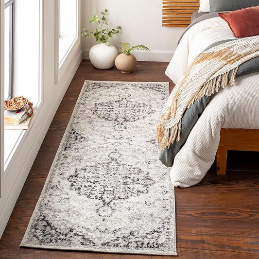 Livabliss Odelia Vintage Bohemian Runner Area Rug,2'7" x 7'3",Black