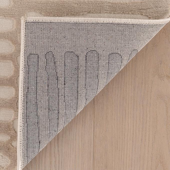 nuLOOM Kailani Cream Geometric Washable Area Rug, 3' x 5' | Nuloom Kailani Geometric 3' x 5' Machine Washable Accent Rug for Living Room Bedroom Dining Room Entryway, Cream