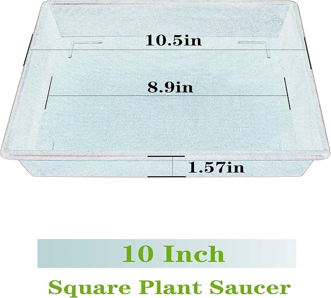 NIMYAU Square Plant Saucer 10 Inch 5 Pack, Plant Stand Flower Pot No Holes, Gray Plant Trays for Pots Heavy Duty Plastic Plant Saucers for Indoors Outdoors Plant Lover Gardening Gifts