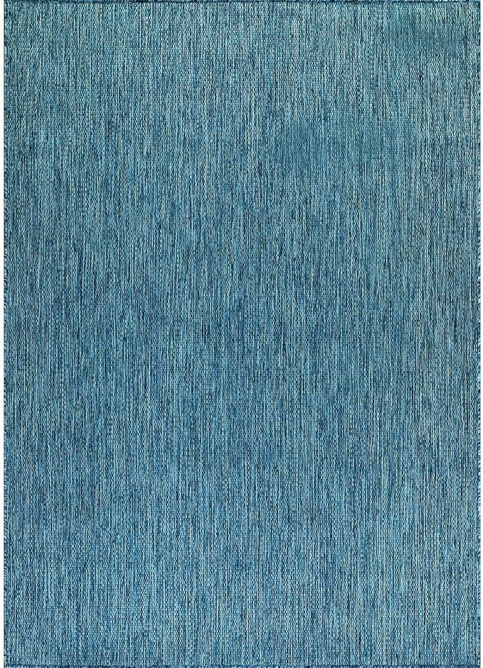 CAMILSON Outdoor Rug 6x9 Modern Area Rugs for Indoor and Outdoor Patios and Porches - Waterproof, Washable, Non-Shedding, Easy-to-Clean Outside Carpet (6 x 9, Solid - Aqua)