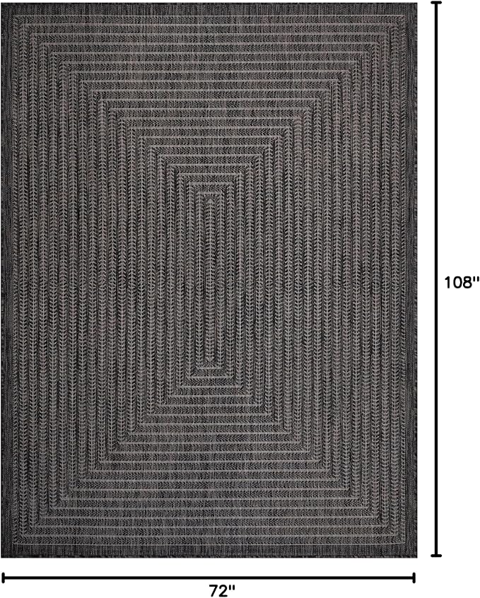 Adiva Rugs Outdoor Indoor Area Rug, Weather Resistant, Easy to Clean, Stain Resistant Floor Mat for Dining Room, Backyard, Deck, Patio (Pebble Weiss, 6' x 9')