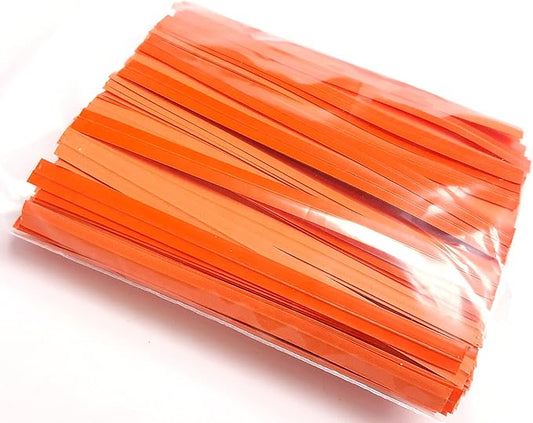 4" Length Twist Ties, 2000 Orange Plastic Coated, No Rip, Paper Ties Cello, Ideal Party Favor Treat Bags, Small Orders Packaging, Closures to Secure Product (2000 Orange Twist Ties)