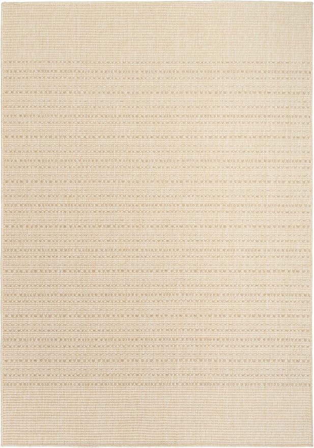 Nourison Home Tulum Cream 4' x 6' Area Rug - Easy Clean, Non Shedding, Bed Room, Living Room, Dining Room, Kitchen (4' x 6')