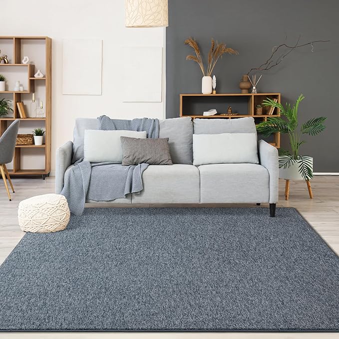 Chicrug Memory Foam 3x5 Area Rugs for Bedroom Living Room Entryway | Low-pile Soft Carpet Rug for Kids Playroom, Floor Rug for Bedside Dorm Dining Room Home, Blue and White