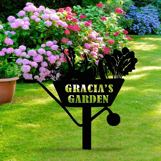 Personalized Garden Sign with Stake, Custom Metal Garden Stake for Outdoor,Customized Metal Yard Decor, Lawn Art, Farmhouse Decoration, Housewarming Gift