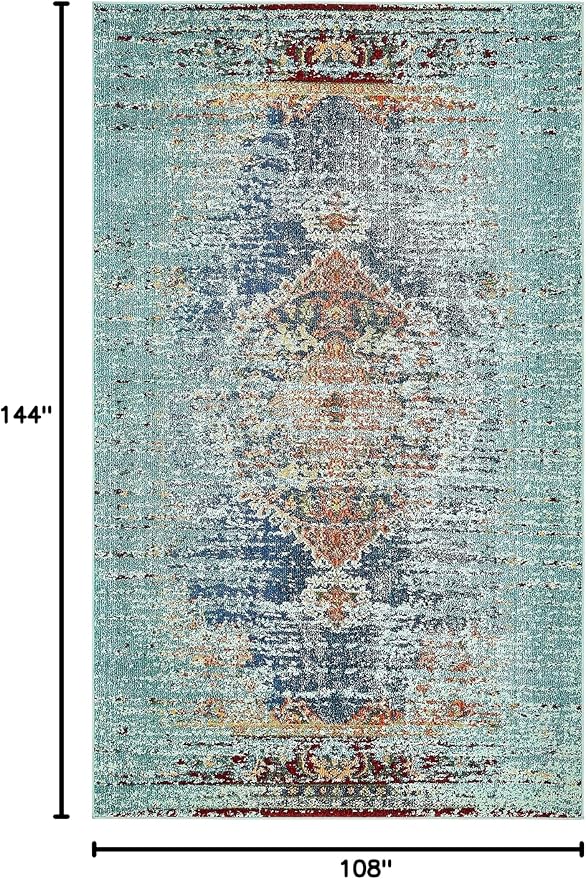 Unique Loom Outdoor Solid Collection Area Rug (9' x 12' 2" Rectangle Rust Red/Beige)