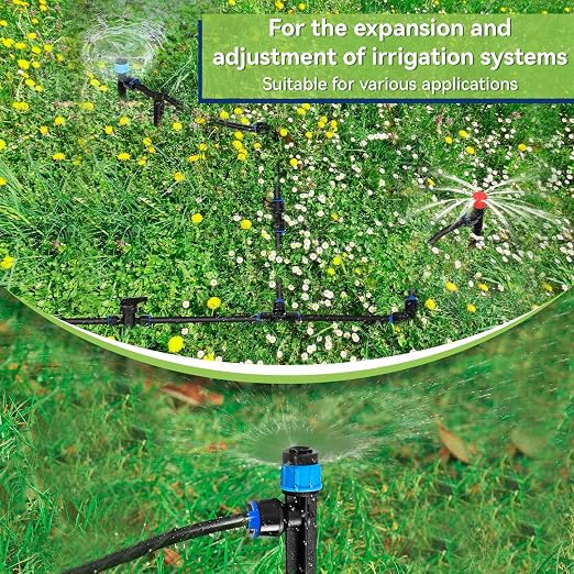 20PCS 1/4 inch Tubing Drip Irrigation Emitters Sprayer,360 Degree Drip Emitter Sprayer with Stake, Irrigation Dripper Sprinklers for Drip Irrigation System