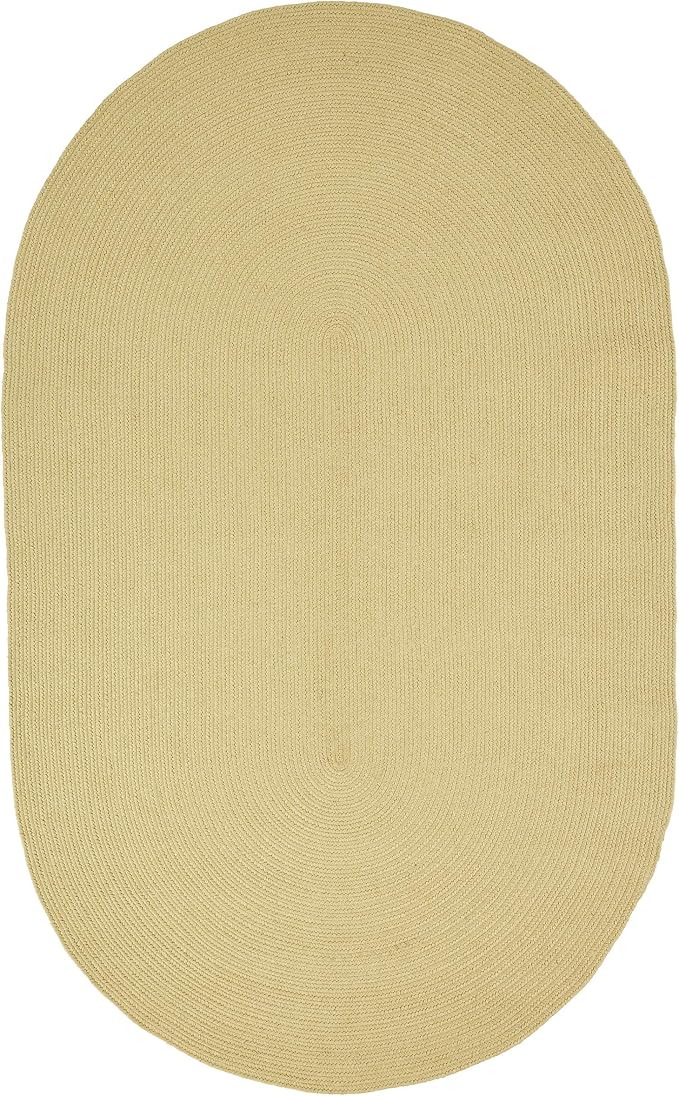 Superior Indoor/Outdoor Area Rug, Reversible Braided Floor Decor for Living Room, Kitchen, Patio, Front Porch, Modern Boho Farmhouse Rugs, Hardwood, Bedroom Accessories, 4' x 6', Cream