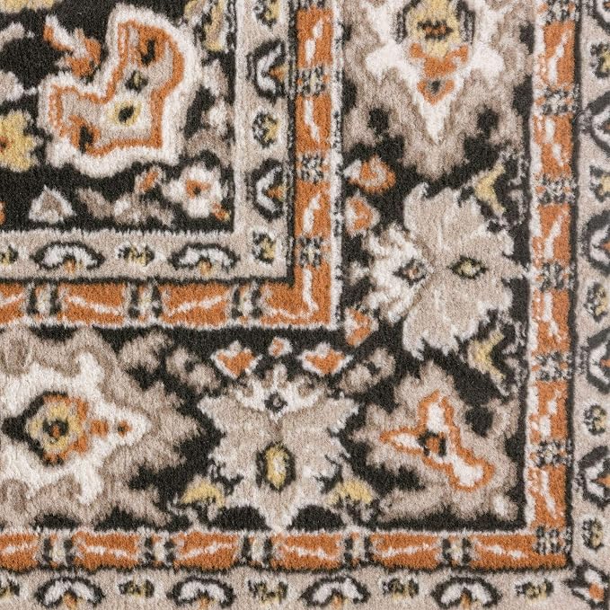 Home Dynamix Premium Sakarya Traditional Medallion Border Area Rug, Ivory/Brown, 5'3"x7'5" Rectangle