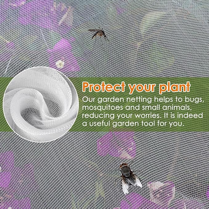 Mesh Plant Cover 3PCS,Garden Netting Mesh Outdoor,Netting for Tomato Plants,Garden Bug Netting Plant Cover,Bird Netting for Garden,Fruit Tree Netting (1.9 x 2.6 ft)