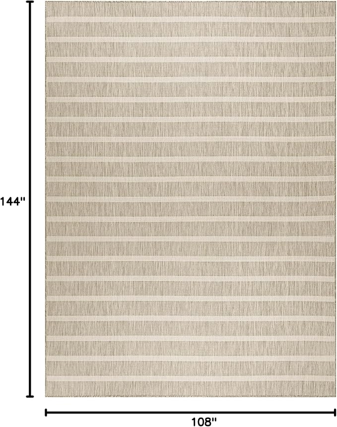 Nourison Home Positano Grey Ivory 9' x 12' Area Rug - Easy Clean, Non Shedding, Bed Room, Living Room, Dining Room, Kitchen (9' x 12')