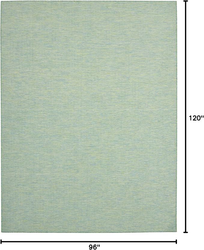 Nourison Home Positano Blue Green 8' x 10' Area Rug - Easy Clean, Non Shedding, Bed Room, Living Room, Dining Room, Kitchen (8' x 10')