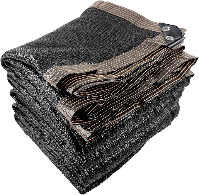 50% 20 X 48 FT Black Shade Cloth, Outdoor Woven Sun Shade with Grommets, Durable Breathable Netting Shading Antifreezing for Patio, Garden, DIY Home, Plants Cover, Greenhouse, Dog Kennel