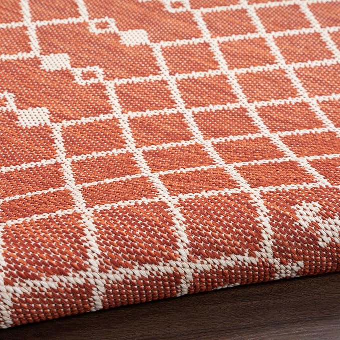 Nourison Home Positano Terracotta 6' x 9' Area Rug - Easy Clean, Non Shedding, Bed Room, Living Room, Dining Room, Kitchen (6' x 9')