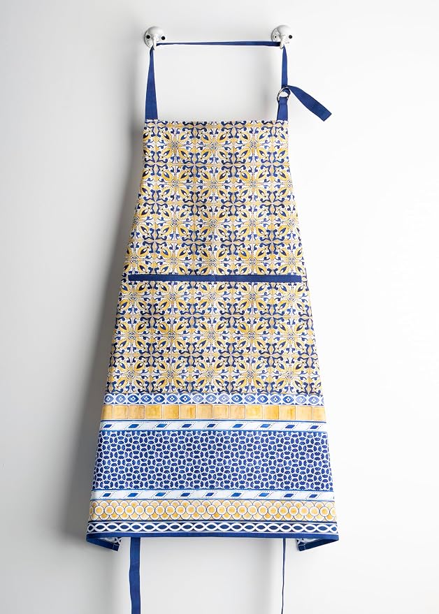 Maison d' Hermine Aprons for women with Pocket 100% Cotton (27.50"x31.50") | Adjustable Neck Strap & long ties Apron Men Chef Wedding Cooking Gardening Server Maid